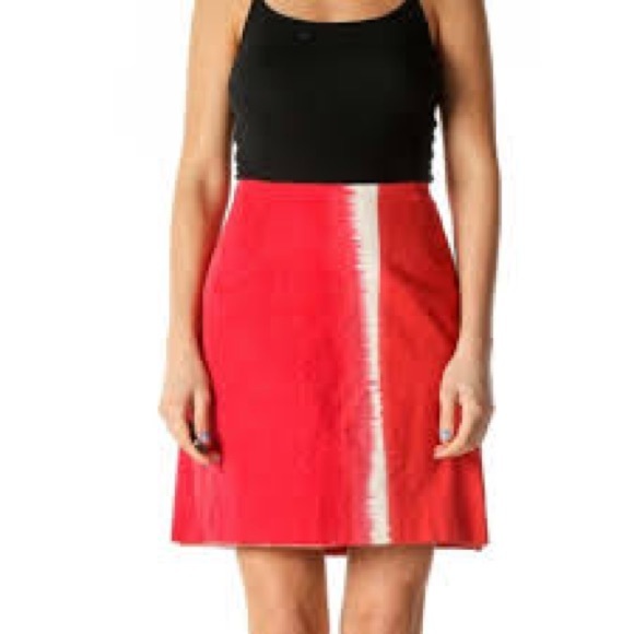 NWT Tahari Behnaz Skirt Teaberry Peach Freeze Orange $248 - Size 4 - Picture 8 of 9